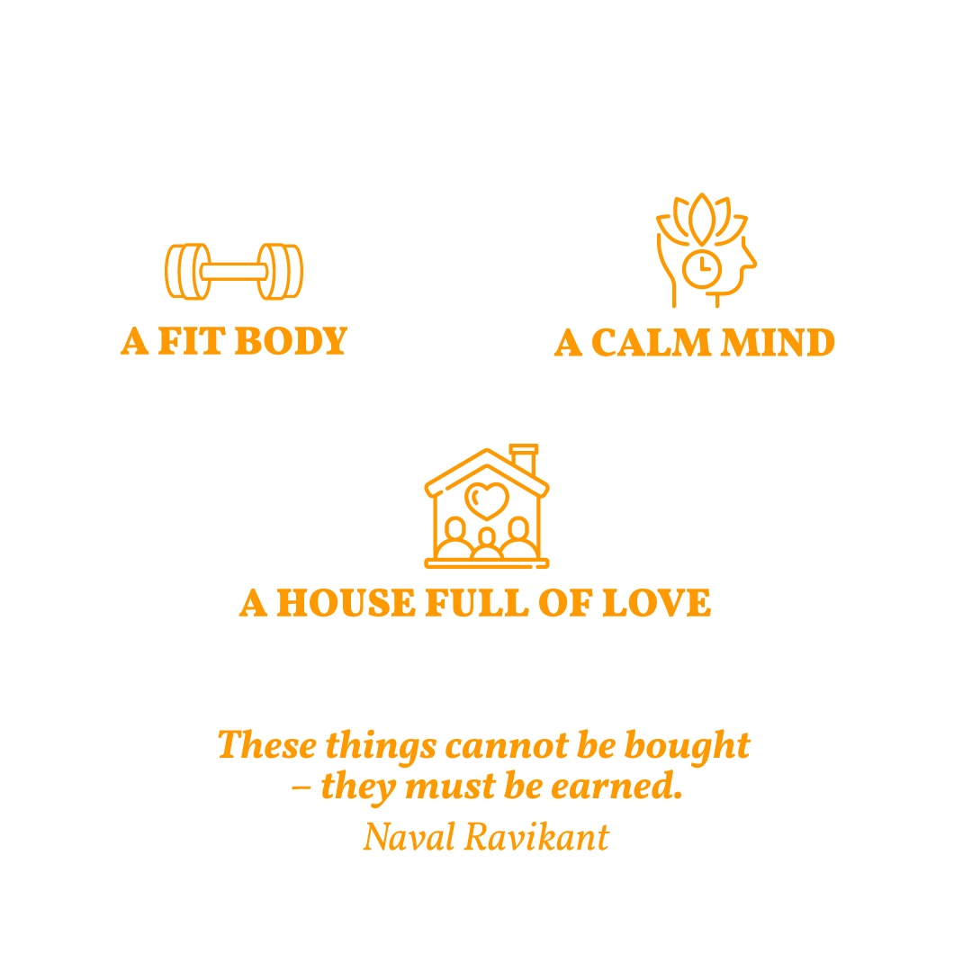Diagram 4: A fit body, a calm mind, a house full of love. These things cannot be bought – they must be earned.